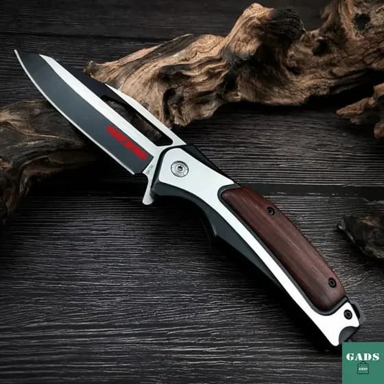 Canivete EDC RedWood 5Cr13 Cabo de Aço com Clip de Bolso e Ponta Rompe Vidro