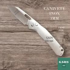 Canivete  Esportivo  Aço Inox 3mm com Clip de Bolso