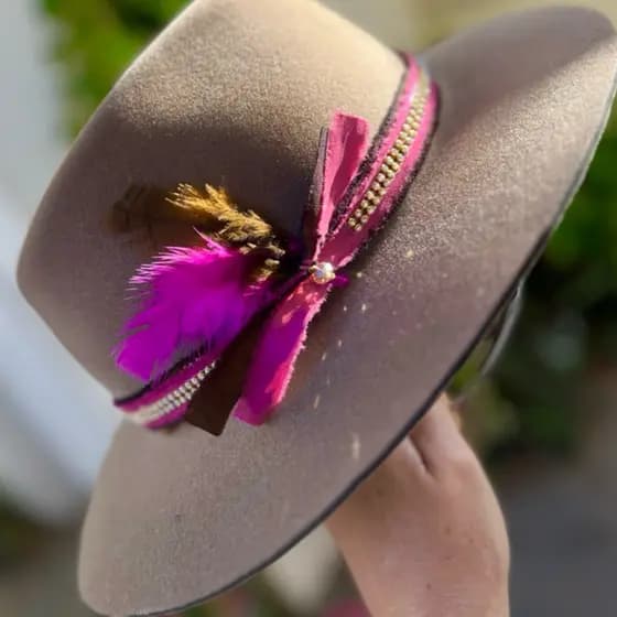 Bandinha pink para chapéu feminino rodeio Barretos