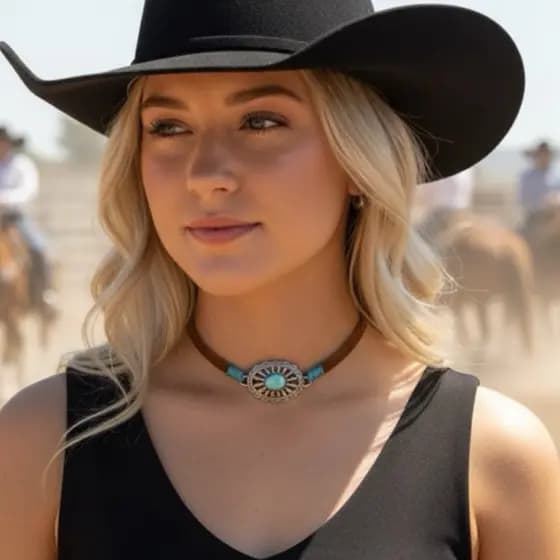 Choker concho turquesa Barretos