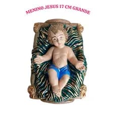 Imagem Menino Jesus cores vivas 17 cm grande , abençoe seu Natal linda peça para abençoar  Seu Lar
