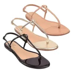 Kit 3 Pares Sandalia Feminina Rasteirinhas Basica