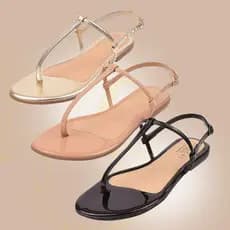 Sandalia Feminina Rasteirinha Kit 3 Pares Fio Basica Dia a dia