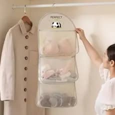 Organizador Saco De Malha Para Armazenar Roupas Íntimas Meias Com Cabide Panda