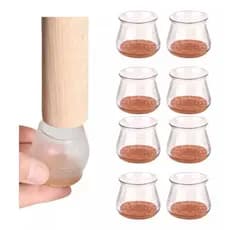 Protetor Pé De Cadeira Mesa Silicone Antiderrapante Móvel Piso - Kit Com 4 Unidades