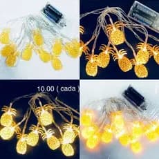 Cordão de LED com 10 Mini Abacaxis - Decoração para Festas e Ambientes