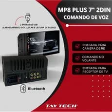 Central Multimidia mp8 2 din 7 polegadas com comando de voz