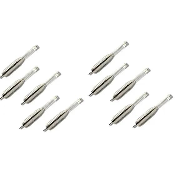 10 Plug Conector Rca Macho C/ Mola Metal Prata Profissional Prateado