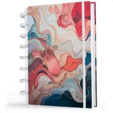 Caderno De Disco Capa Dura Gliter Folhas Reposicionáveis de 90g - Coleção Colors Mix 01