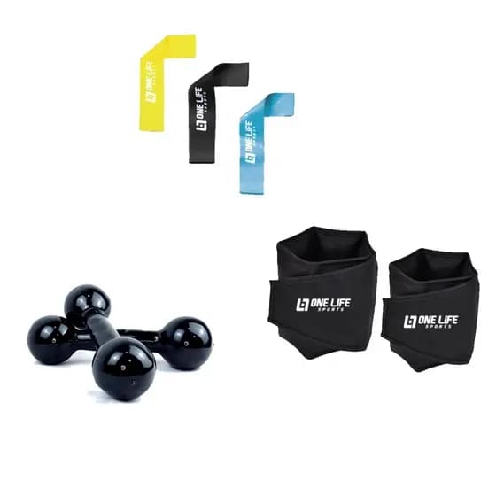 Kit Mini Band + Par De Caneleira 2 Kg + Halter 2 Kg