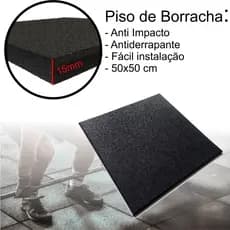 Piso de Borracha Academia e Cross 15 mm Anti Impacto 50x50