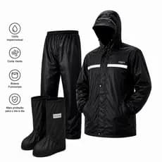 kit Capa De Chuva e Bota Motoqueiro Reforçada Pvc Resistente Original