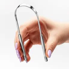 Raspador de Língua em Aço Inox – Limpador Raspador Bucal Anti Mau Hálito e Higiene Oral Completa