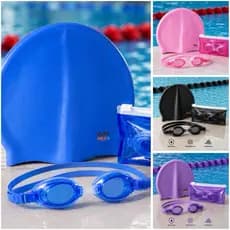 Kit Para Natação Touca Silicone E Oculos Para jovens Criançãs e Adultos