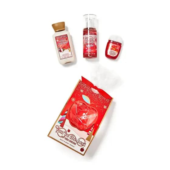 Kit Winter Candy Apple Bath & Body Works: Body Splash 75ml + Body Cream 70g + Alcool em Gel 29ml