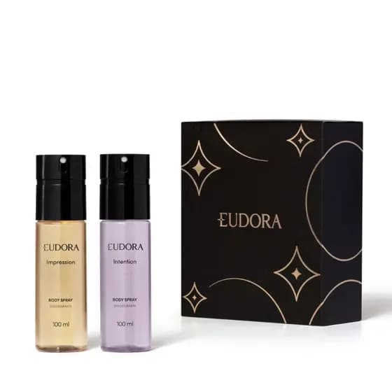 Kit Duo Body Spray Eudora: Body Spray Impression 100ml + Body Spray Intention 100ml