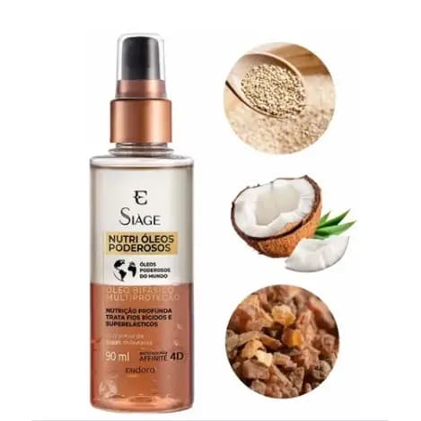 Óleo Bifásico Capilar Siàge Nutri Óleos Poderosos 90ml Tratamento Capilar Eudora