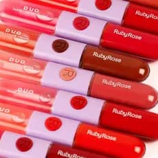 Gloss E Batom Líquido Duo Ruby Rose Mood Vitamina E