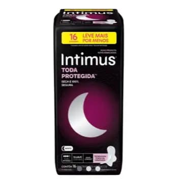 Absorvente Protetor Intimus Noturno Extra Proteção Cobertura Suave 16 unidades