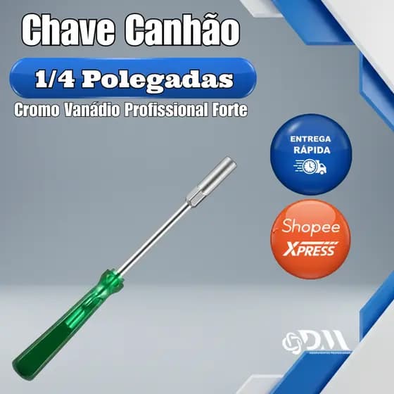 CHAVE CANHÃO 1/4" PROFISSIONAL CR-V | ULTRA RESISTENTE | NÃO ESPANA PARAFUSO | USO MECÂNICO PESADO