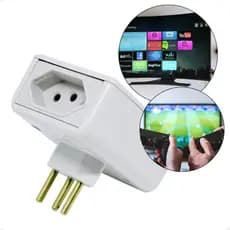 Protetor Contra Raio Surtos Picos Eletro 2 Tomadas 127V 220V TV Video Game Eletrodomésticos