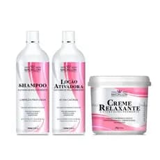 Kit Guanidina Madallon Profissional – Relaxamento Capilar 2kg + Loção Ativador 1L + Shampoo 1L