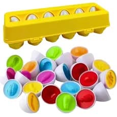 Brinquedo Educativo Ovos Surpresa Encaixe Infantil Montessori Aprendizado de Cores e Formas