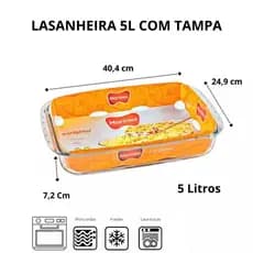 Lasanheira Sem Tampa Marinex 5.3l Vidro