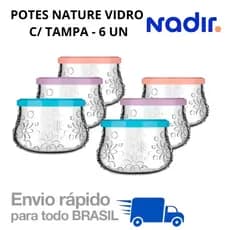 Conjunto 6 Tigelas de vidro sobremesa Nature Nadir c/tp