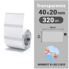 Etiqueta adesiva 40x20mm Transparente Niimbot B1 B21 B3S
