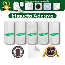 5 rolos etiqueta adesiva para impressora gatinho Continua Branco Rolo Para Mini Impressora Portátil