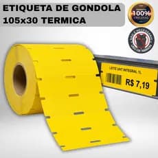 1 Rolo Etiqueta Gondola 105x30 Térmica Amarela NÃO USA RIBBON