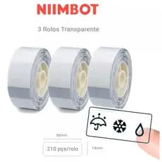 3 Etiqueta Transparente Niimbot D110 D101 D11 14x30mm 210pçs