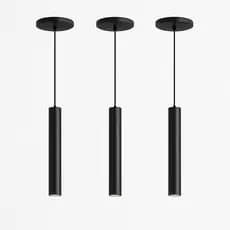 Kit 3 Luminárias Pendentes Tubo Cilindro Alumínio 30cm Minimalista Elegante