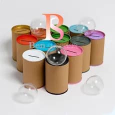 kit 15 un cofrinho 10x6 + 15 esfera acrilica 6,5cm - lembrancinhas para festas