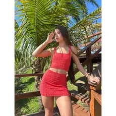 Conjunto Tricot Modal Fashion Ano Novo Trico Natal Tricô Carnaval