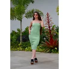 Vestido Tricot Tomara que Caia Moda Verão Trico Modal Tricô Reveillon