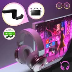 Suporte de Monitor para Fone de Ouvido - Gancho Lateral para Headset e Headphone