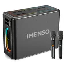 Caixa De Som 120w Com Duas Microfones Bluetooth Portátil de Karaokê IPX4 Resistente a agua Imenso X32