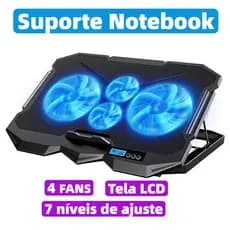 Suporte Notebook Base Led Refrigerada Ventilação Silenciosa B-MAX BM766