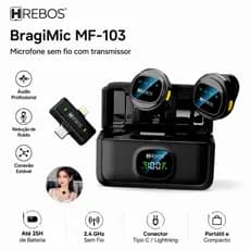 Microfone De Lapela Sem Fio Magnetico  Lightning Kaidi MCF4A Ou Type-c Kaidi MCF4C