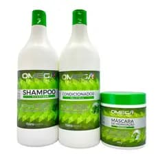 Kit REGENERADOR Capilar Extrato de Graviola Shampoo Condicionador 1 Litro e Mascara Omega Hair