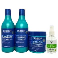 Kit Lisos e Leves Cabelos Alinhados Shampoo + Condicionador + Máscara + Óleo Capilar Omega Hair
