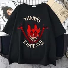 Camiseta Invicto Hazbin Hotel Alastor Thanks I Hate It Aesthetic Unissex Hype
