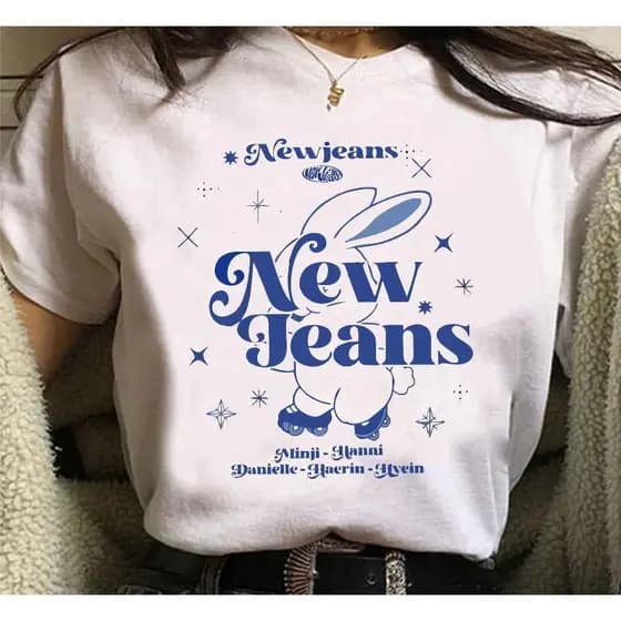 Camiseta Newjeans Minji Hanni Danielle Haerin Hyein Top InvictoShop 100% Algodao Conforto