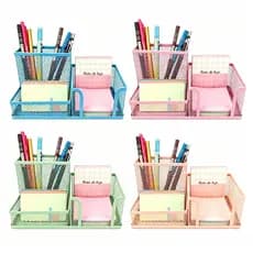 Kit Organizador Porta Caneta Porta Treco Porta Lápis 3 Divisórias Organizador de Mesa Escritório Home Office Metal
