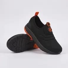 Kidstep Tenis Escolar Infantil Calce Fácil K Masculino Preto com Laranja 28 ao 36