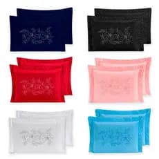2 Porta Travesseiros Com BORDADO Ultrassônico Matelado 70cmx50cm
