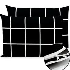 Kit 2 Fronhas 90x50cm GRANDE Estampadas C/ Zíper 400 Fios Toque Acetinado Percal Flex