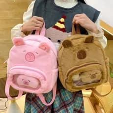 Mochila de Pelúcia Capivara Nova Coleção 2025 - Mochila Fofinha Infantil para Meninas